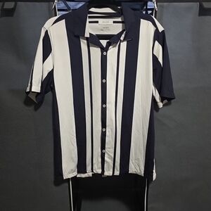 Porter & Ash Navy and White Striped Kinetic Stretch